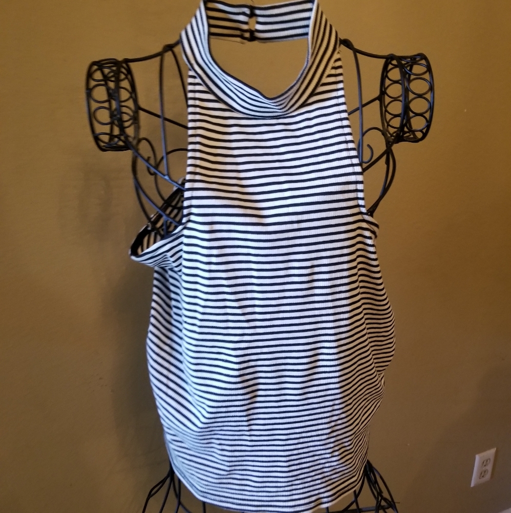 Plus Striped halter top